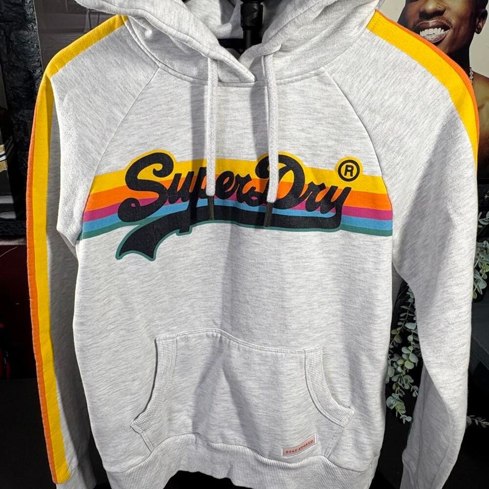 Superdry Women’s Rainbow Stripe Hoodie - Size US 6 / UK 10